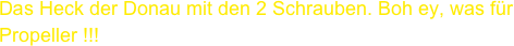 Das Heck der Donau mit den 2 Schrauben. Boh ey, was für Propeller !!!
